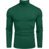 COOFANDY Men’s Slim Fit Turtleneck Sweater Casual Basic Knitted Long Sleeve Pullover Sweater(Green)