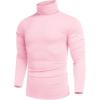 COOFANDY Men’s Slim Fit Turtleneck Sweater Casual Basic Knitted Long Sleeve Pullover Sweater(Light Pink)