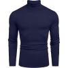 COOFANDY Men’s Slim Fit Turtleneck Sweater Casual Basic Knitted Long Sleeve Pullover Sweater(Navy)