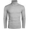COOFANDY Men’s Slim Fit Turtleneck Sweater Casual Pullover Sweater Lightweight Ribbed Sweater(01_gray)