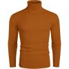 COOFANDY Men’s Slim Fit Turtleneck Sweater Casual Pullover Sweater Lightweight Ribbed Sweater(British Tan)