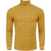 COOFANDY Men’s Slim Fit Turtleneck Sweater Casual Twisted Knitted Pullover Sweaters(Light Yellow)