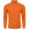 COOFANDY Men’s Slim Fit Turtleneck Sweater Casual Twisted Knitted Pullover Sweaters(Orange)