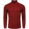COOFANDY Men’s Slim Fit Turtleneck Sweater Casual Twisted Knitted Pullover Sweaters(Wine Red)