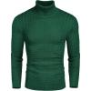 COOFANDY Men’s Slim Fit Turtleneck Sweaters Casual Cable Knitted Soft Pullover Sweaters(Green)