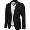 COOFANDY Mens Sport Coat Casual Blazer One Button Business Suit Jacket(Black)