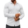 COOFANDY Men’s Stretch Dress Shirts Wrinkle Free Long Sleeve Button Down Shirts Business Casual Button Up Shirt White