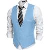 COOFANDY Men’s Suit Vest Slim Fit Formal Dress Waistcoat Casual Business Vests for Suit or Tuxedo(Clear Blue)