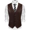 COOFANDY Men’s Suit Vest Slim Fit Formal Dress Waistcoat Casual Business Vests for Suit or Tuxedo(Coffee)