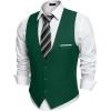 COOFANDY Men’s Suit Vest Slim Fit Formal Dress Waistcoat Casual Business Vests for Suit or Tuxedo(Green)