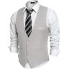 COOFANDY Men’s Suit Vest Slim Fit Formal Dress Waistcoat Casual Business Vests for Suit or Tuxedo(Grey)
