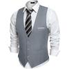 COOFANDY Men’s Suit Vest Slim Fit Formal Dress Waistcoat Casual Business Vests for Suit or Tuxedo(Light Gray)