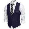COOFANDY Men’s Suit Vest Slim Fit Formal Dress Waistcoat Casual Business Vests for Suit or Tuxedo(Navy Blue)