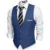 COOFANDY Men’s Suit Vest Slim Fit Formal Dress Waistcoat Casual Business Vests for Suit or Tuxedo(Peacock Blue)