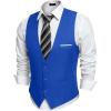 COOFANDY Men’s Suit Vest Slim Fit Formal Dress Waistcoat Casual Business Vests for Suit or Tuxedo(Royal Blue)