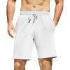 COOFANDY Men’s Sweat Shorts 7 Inch Athletic Workout Shorts 2 Pack Casual Lounge Joggers Short Pants with Pockets(White(1 Pack of 1))