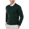 COOFANDY Mens Sweater Crewneck Pullover Long Sleeve Lightweight Sweater Plain Knit Silm Fit(Dark Green)
