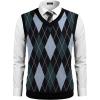 COOFANDY Men’s Sweater Vest V Neck Slim Fit Cable Knitted Sleeveless Pullover Sweater(Blue-green)