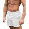 COOFANDY Men’s Swim Trunks Quick Dry Board Shorts Swimsuit Swimwear Bathing Suit(C White)