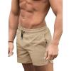 COOFANDY Men’s Swim Trunks Quick Dry Board Shorts Swimsuit Swimwear Bathing Suit(K Light Brown Khaki)