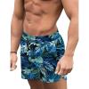 COOFANDY Men’s Swim Trunks Quick Dry Board Shorts Swimsuit Swimwear Bathing Suit(P Blue Green Leaf)