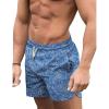 COOFANDY Men’s Swim Trunks Quick Dry Board Shorts Swimsuit Swimwear Bathing Suit(P Blue Leaf)
