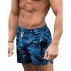 COOFANDY Men’s Swim Trunks Quick Dry Board Shorts Swimsuit Swimwear Bathing Suit(P Blue Leaves)