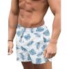 COOFANDY Men’s Swim Trunks Quick Dry Board Shorts Swimsuit Swimwear Bathing Suit(P White Palm Leaf)