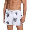 COOFANDY Men’s Swim Trunks Quick Dry Board Shorts Swimsuit Swimwear Bathing Suit(P White and Leaves)