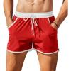 COOFANDY Men’s Swim Trunks Quick Dry Board Shorts Swimsuit Swimwear Bathing Suit(W Red)
