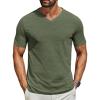 COOFANDY Men’s T Shirts Short Sleeve Classic V Neck T-Shirt Casual Summer Basic Tee Shirt(Army Green)