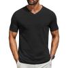 COOFANDY Men’s T Shirts Short Sleeve Classic V Neck T-Shirt Casual Summer Basic Tee Shirt(Black)