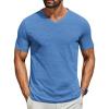 COOFANDY Men’s T Shirts Short Sleeve Classic V Neck T-Shirt Casual Summer Basic Tee Shirt(Blue)