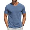 COOFANDY Men’s T Shirts Short Sleeve Classic V Neck T-Shirt Casual Summer Basic Tee Shirt(Dark Blue)
