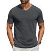 COOFANDY Men’s T Shirts Short Sleeve Classic V Neck T-Shirt Casual Summer Basic Tee Shirt(Dark Grey)
