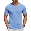 COOFANDY Men’s T Shirts Short Sleeve Classic V Neck T-Shirt Casual Summer Basic Tee Shirt(Light Blue)