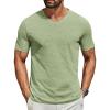 COOFANDY Men’s T Shirts Short Sleeve Classic V Neck T-Shirt Casual Summer Basic Tee Shirt(Light Green)