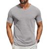 COOFANDY Men’s T Shirts Short Sleeve Classic V Neck T-Shirt Casual Summer Basic Tee Shirt(Light Grey)