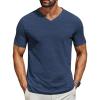 COOFANDY Men’s T Shirts Short Sleeve Classic V Neck T-Shirt Casual Summer Basic Tee Shirt(Navy Blue)
