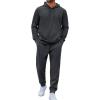 COOFANDY Men’s Tracksuit 2 Piece Set Hoodie Sweatsuits Athletic Jogging Suits Casual Sports Outfits(Dark Grey)