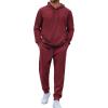 COOFANDY Men’s Tracksuit 2 Piece Set Hoodie Sweatsuits Athletic Jogging Suits Casual Sports Outfits(Wine Red)