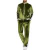 COOFANDY Mens Tracksuit 2 Piece Set Velour Sweatsuit Jogging Suits Full Zip Jacket Pants Outfits(Army Green)
