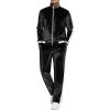 COOFANDY Mens Tracksuit 2 Piece Set Velour Sweatsuit Jogging Suits Full Zip Jacket Pants Outfits(Black)