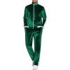 COOFANDY Mens Tracksuit 2 Piece Set Velour Sweatsuit Jogging Suits Full Zip Jacket Pants Outfits(Evergreen)