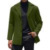 COOFANDY Mens Trench Coat Notched Collar Single Breasted Peacoat Winter Overcoat With Pockets(Army Green)