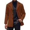 COOFANDY Mens Trench Coat Notched Collar Single Breasted Peacoat Winter Overcoat With Pockets(Brown)