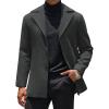 COOFANDY Mens Trench Coat Notched Collar Single Breasted Peacoat Winter Overcoat With Pockets(Dark Grey)