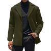 COOFANDY Mens Trench Coat Notched Collar Single Breasted Peacoat Winter Overcoat With Pockets(Olive Green)