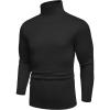 COOFANDY Men’s Turtle Neck Shirts High Neck Mock Neck T Shirts Long Sleeve Slim Fit Sweater Casual Thermal Pullover(Black)