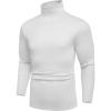 COOFANDY Men’s Turtle Neck Shirts High Neck Mock Neck T Shirts Long Sleeve Slim Fit Sweater Casual Thermal Pullover(White)